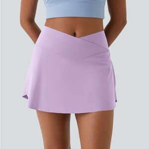 Halara Lavender Skirt with Crossover Waistband
